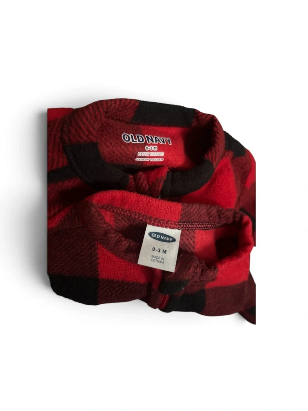 Classic Red Buffalo Plaid Footed One-Piece Pajamas - Kids Size 0-3 months